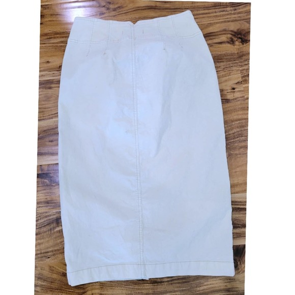 Free People I Want It All Skirt Ivory Zip Front Pencil Corduroy Pockets Size 28 - Picture 3 of 8
